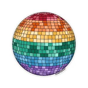 Pride Rainbow Disco Ball Sticker