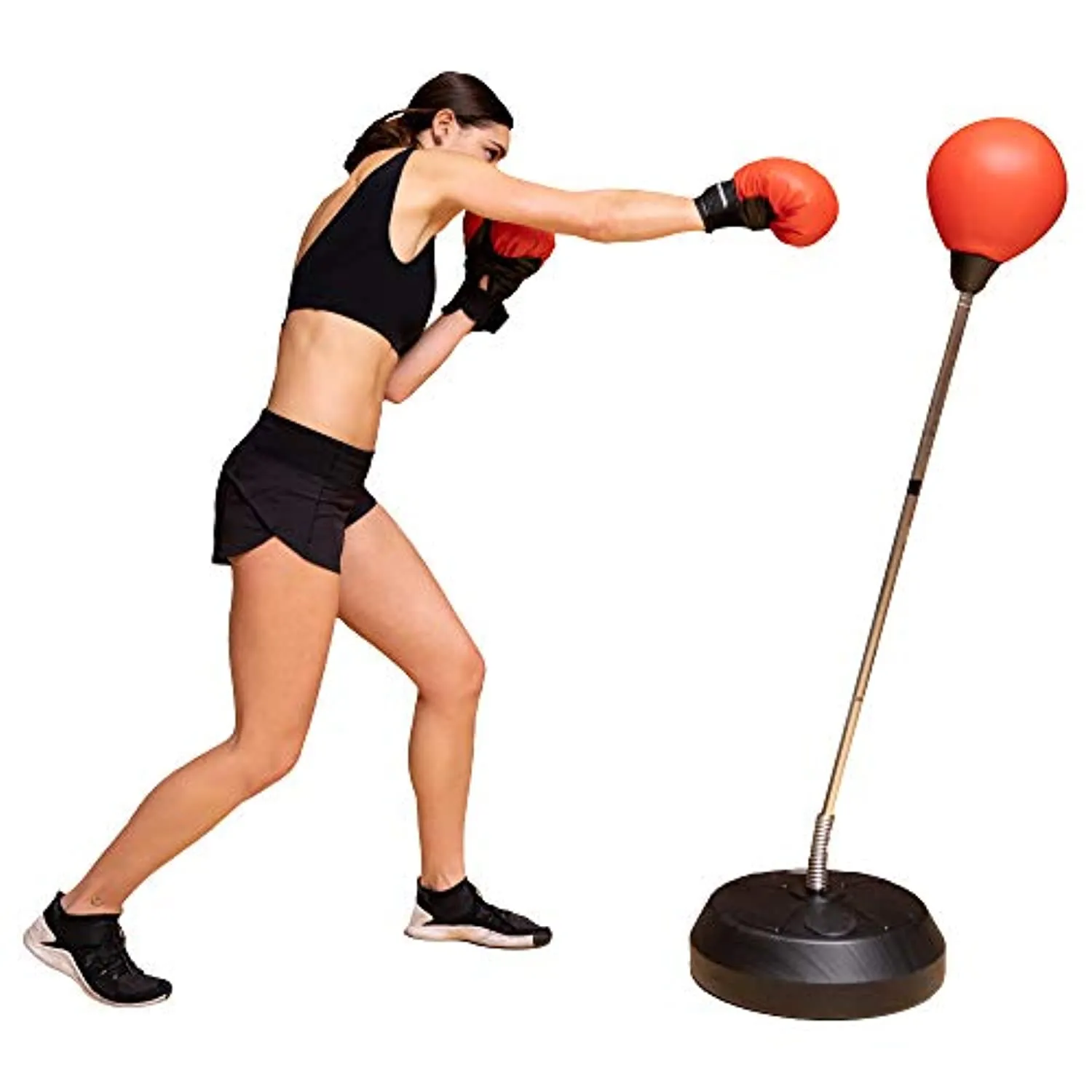 Protocol Punching Bag with Stand - for Adults & Kids - Punching Bag with Stand Plus Boxing Gloves - Adjustable Height Stand - Standard Punching Bag