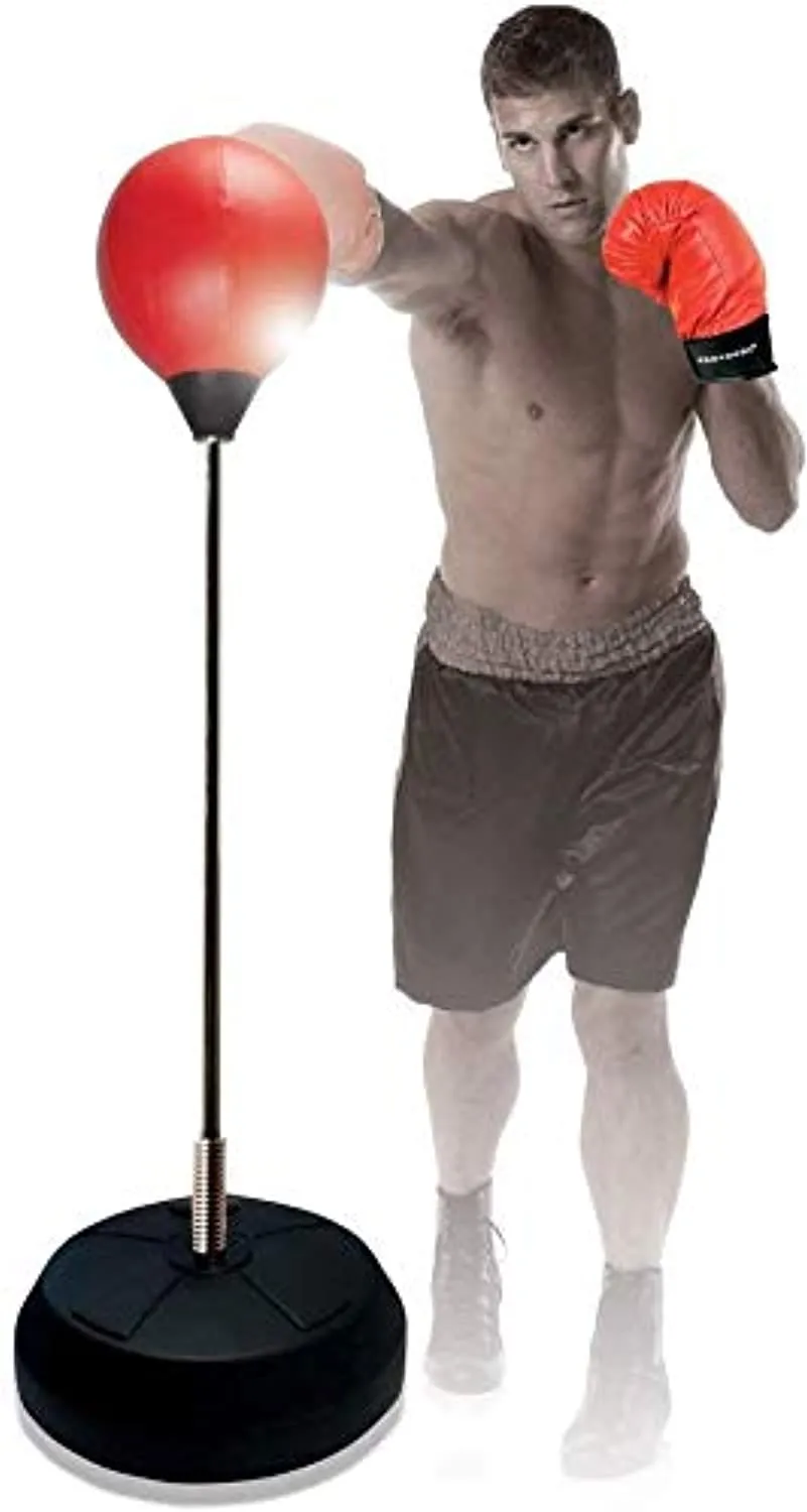 Protocol Punching Bag with Stand - for Adults & Kids - Punching Bag with Stand Plus Boxing Gloves - Adjustable Height Stand - Standard Punching Bag