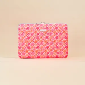 Quilted Pink & Orange Bloom Laptop Sleeve