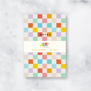 Rainbow Checkerboard Notebook - Blank Pages
