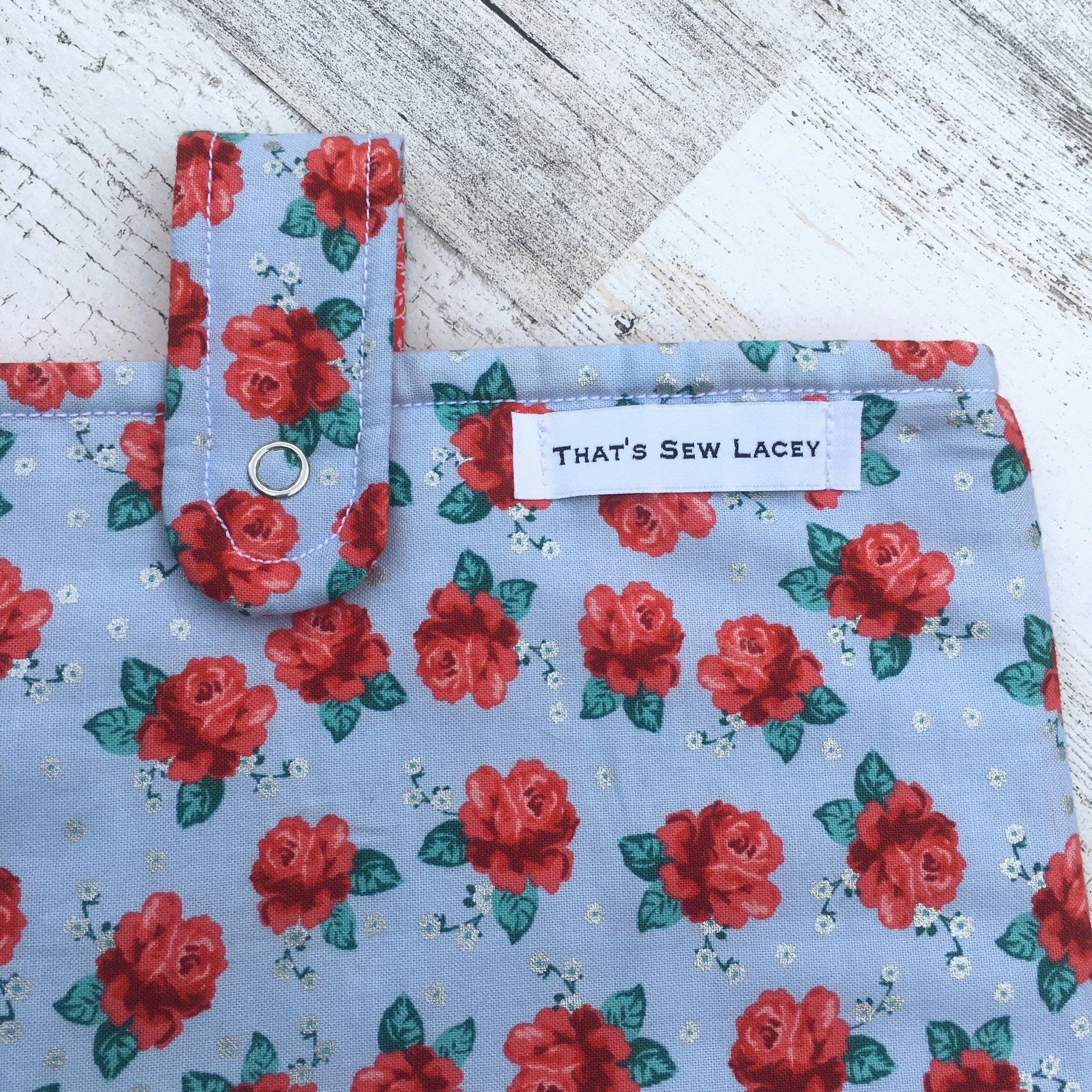 Red Rose Laptop Sleeve Snap Pouch