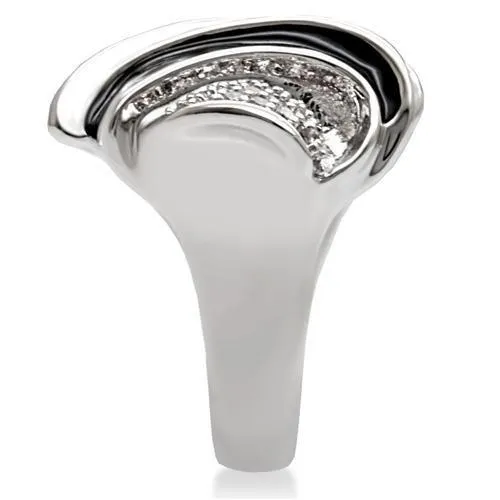 Rhodium Brass Ring with AAA Grade CZ in Clear for Women Style 1W105