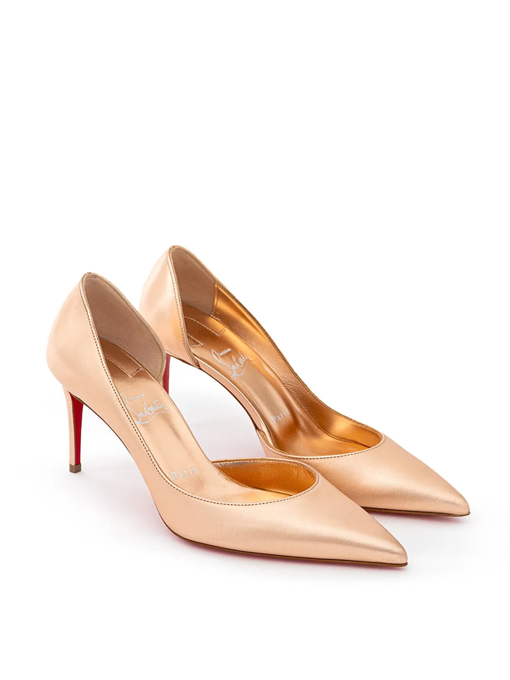 Rose Gold Metallic Leather Pumps