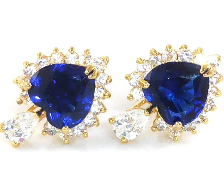 Royal Blue Sapphire Heart Cut Cufflinks