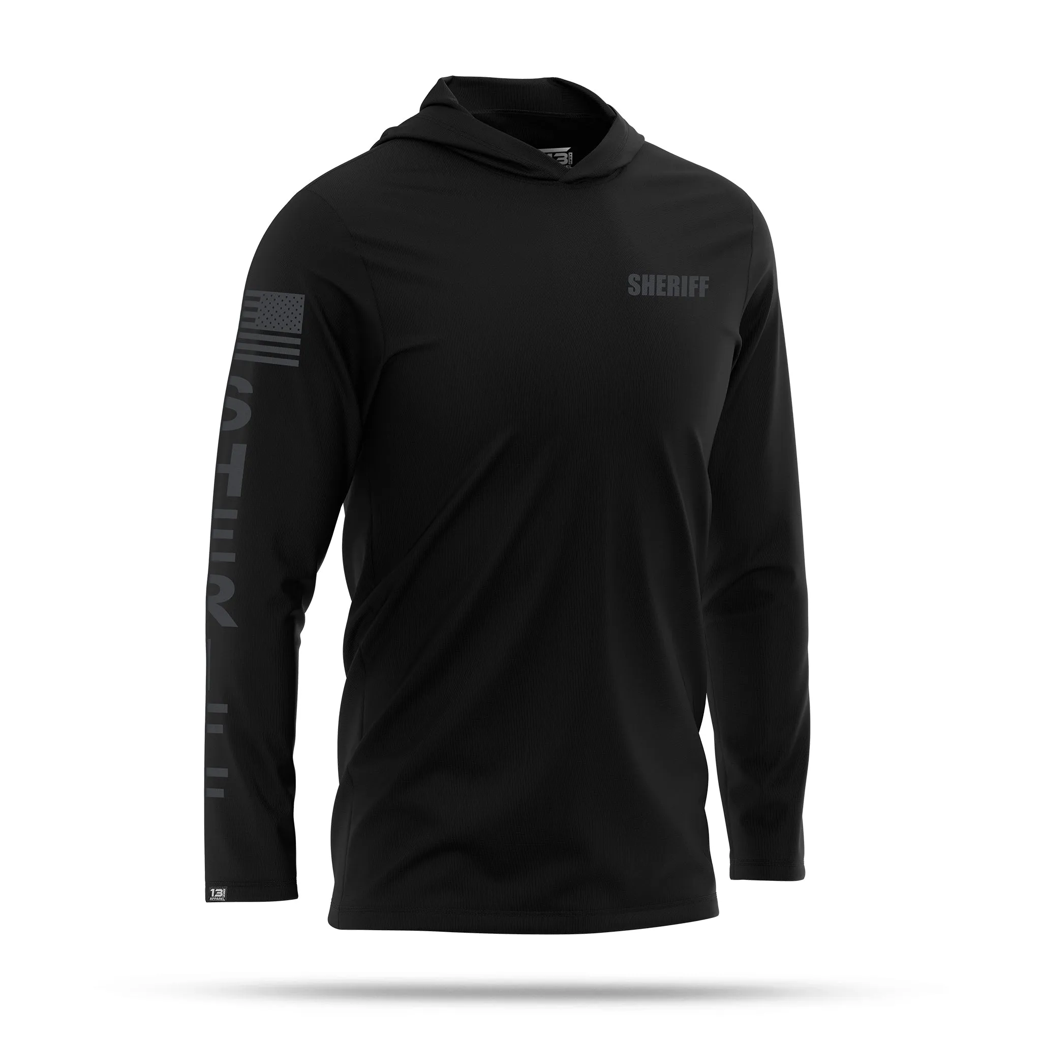 [SHERIFF] Men's Performance Hooded Long Sleeve [BLK/BLK]