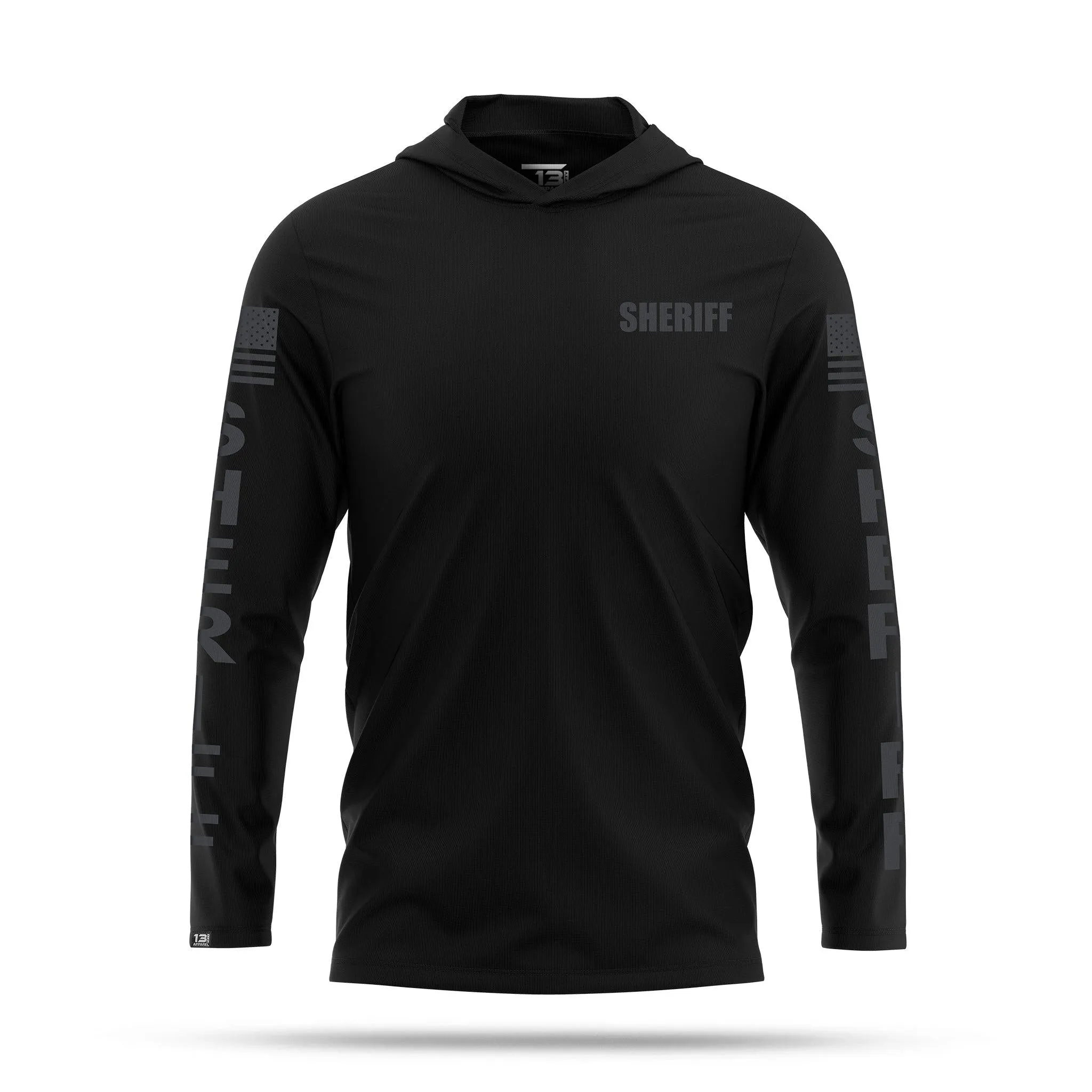 [SHERIFF] Men's Performance Hooded Long Sleeve [BLK/BLK]