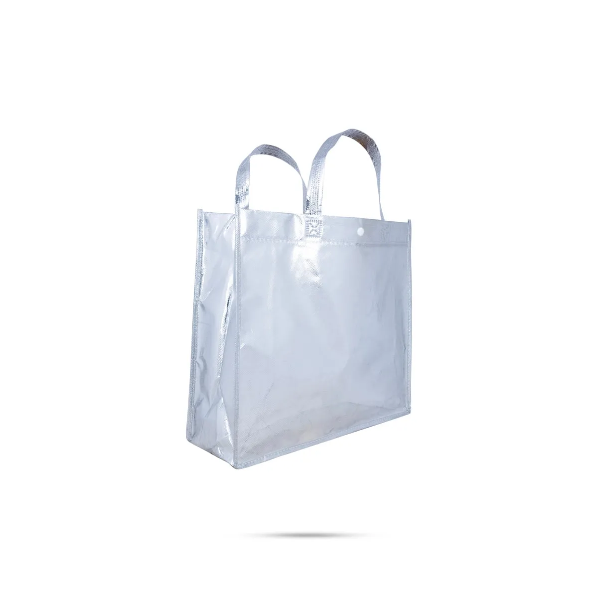 Shopping Bag with Button - 13 x 15 Inches | Gift Bag/ Gold & Silver Hand Bag for Men & Women