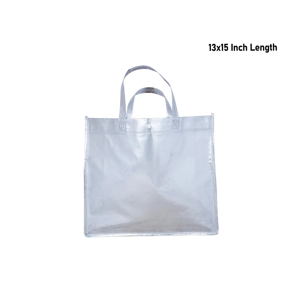 Shopping Bag with Button - 13 x 15 Inches | Gift Bag/ Gold & Silver Hand Bag for Men & Women