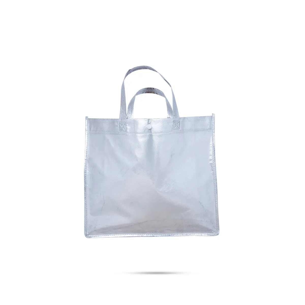 Shopping Bag with Button - 13 x 15 Inches | Gift Bag/ Gold & Silver Hand Bag for Men & Women