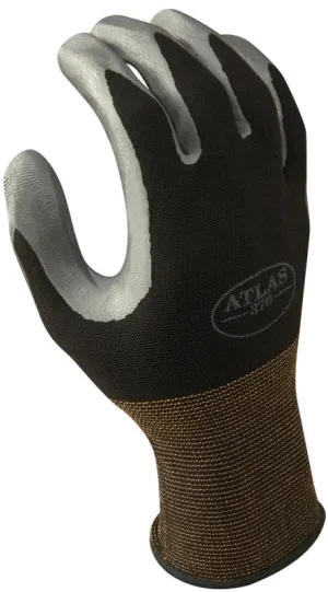 Showa 370BL-08.RT Protective Gloves, L, Knit Wrist Cuff, Nitrile, Black/Gray :PR: QUANTITY: 1