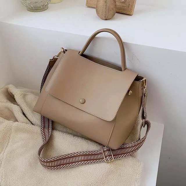 Simply PU Leather Solid Color Crossbody Bag For Women