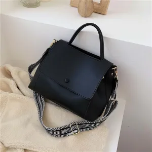 Simply PU Leather Solid Color Crossbody Bag For Women