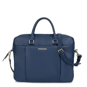 Soft Pebble Satchel Temple Bag in Blue