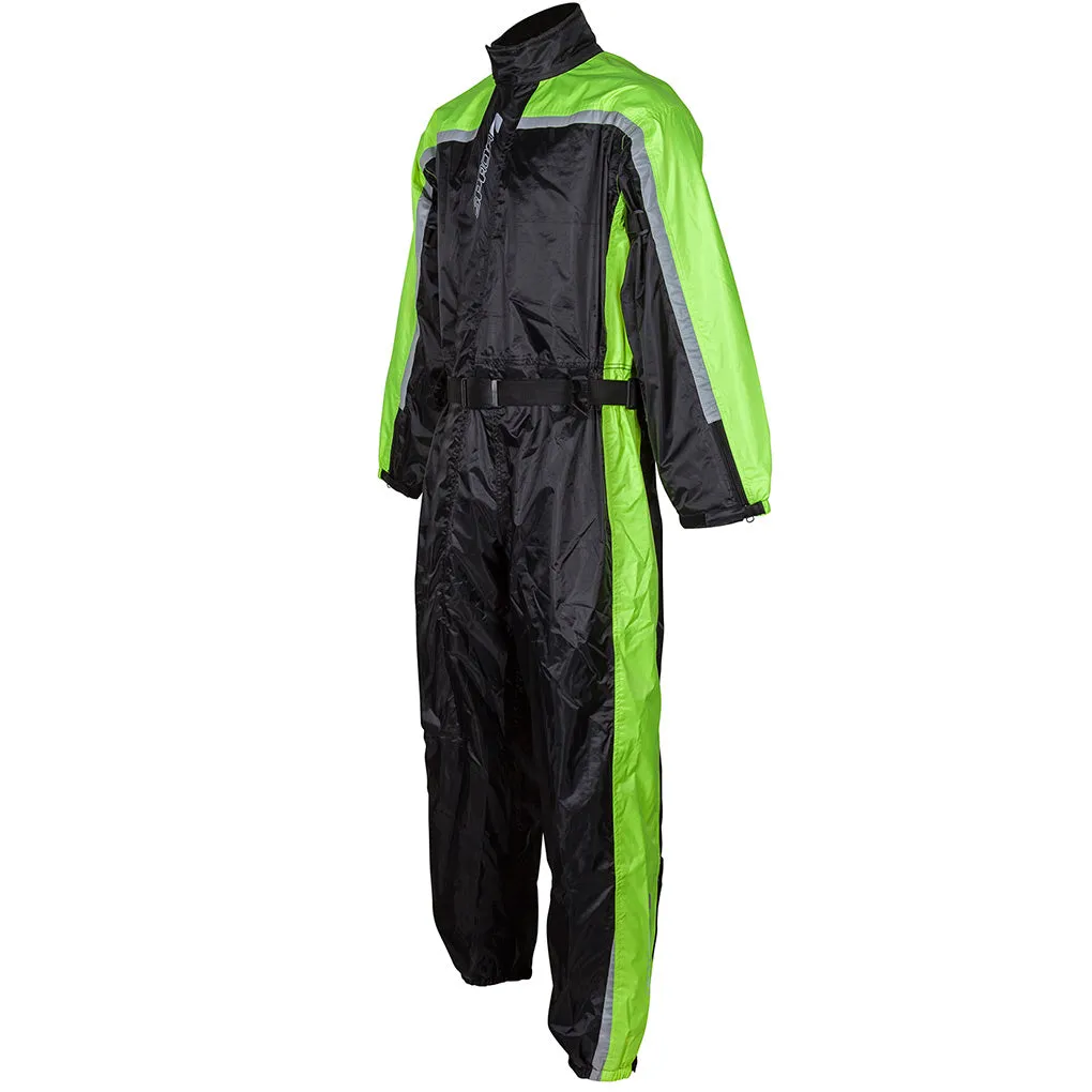 Spada 408 One Piece Waterproof Motorbike Motorcycle Over Suit - Black/Fluo