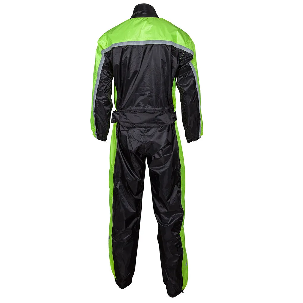 Spada 408 One Piece Waterproof Motorbike Motorcycle Over Suit - Black/Fluo