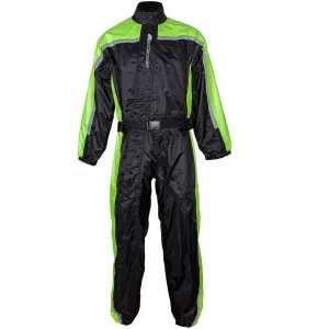 Spada 408 One Piece Waterproof Motorbike Motorcycle Over Suit - Black/Fluo