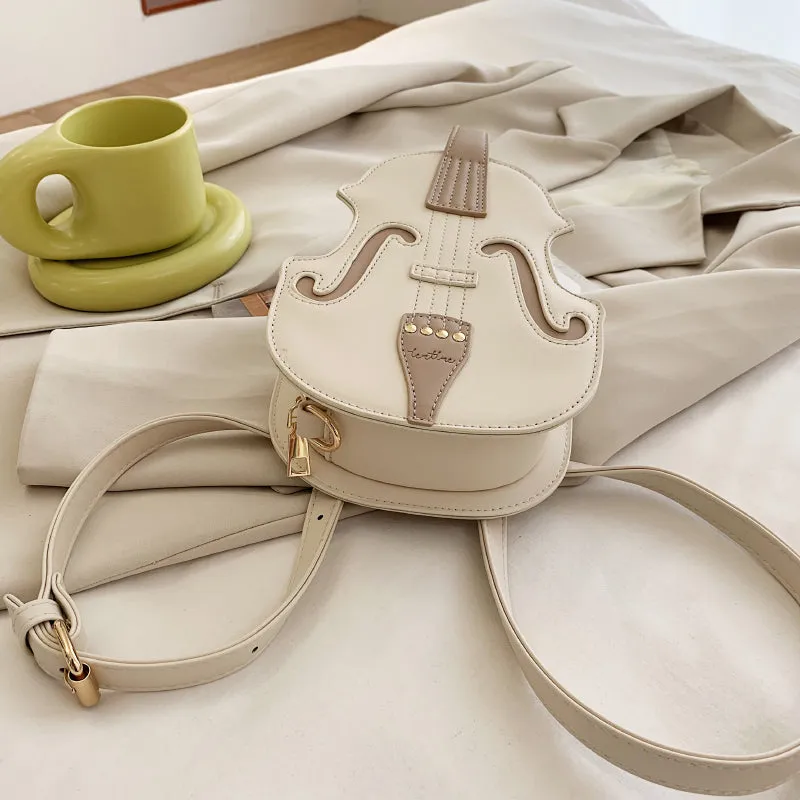 Susana Woman Pu Leather Violin Shoulder Crossbody Bag