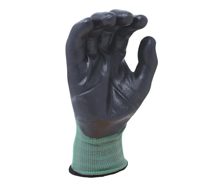 TASK GLOVES - 13 Gauge Gray Gloves, Polyester shell, Black Nitrile palm coated - Quantity 12 Pair