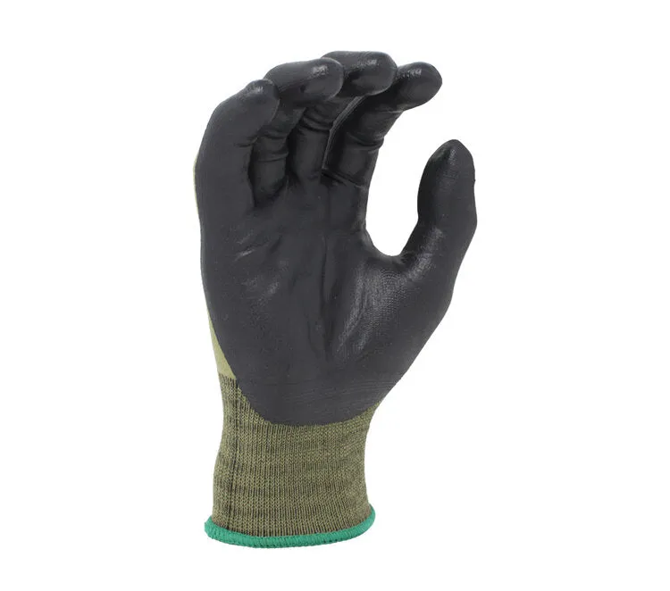 TASK GLOVES - VERSUS® - 15 Gauge Camo Green Gloves, Hi-Elasticity Nylon shell, Black Soft-Foam Nitrile Palm coated, Three Finger Touchscreen compatible - Quantity 12 Pair