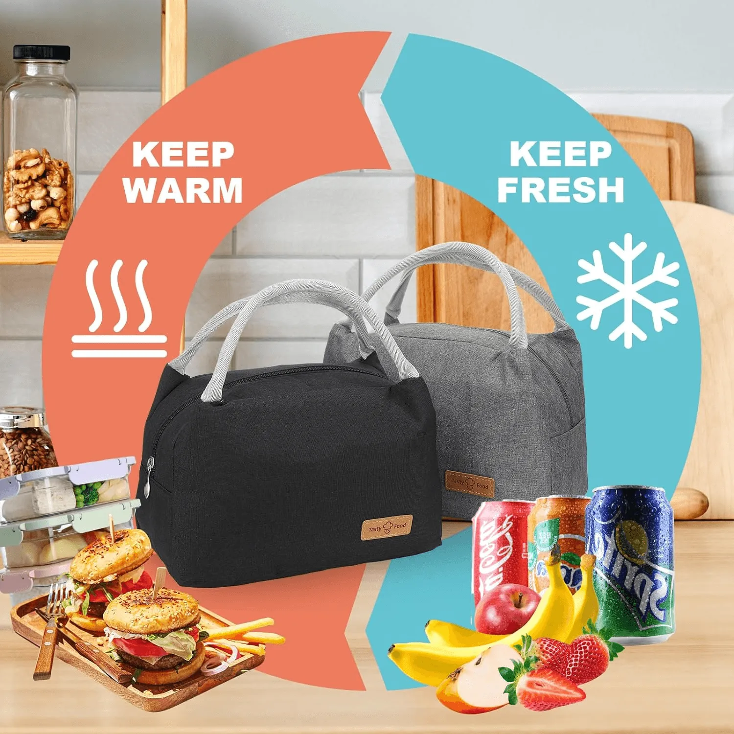 Tasty Food Portable Leakproof Insulated Lunch Bag