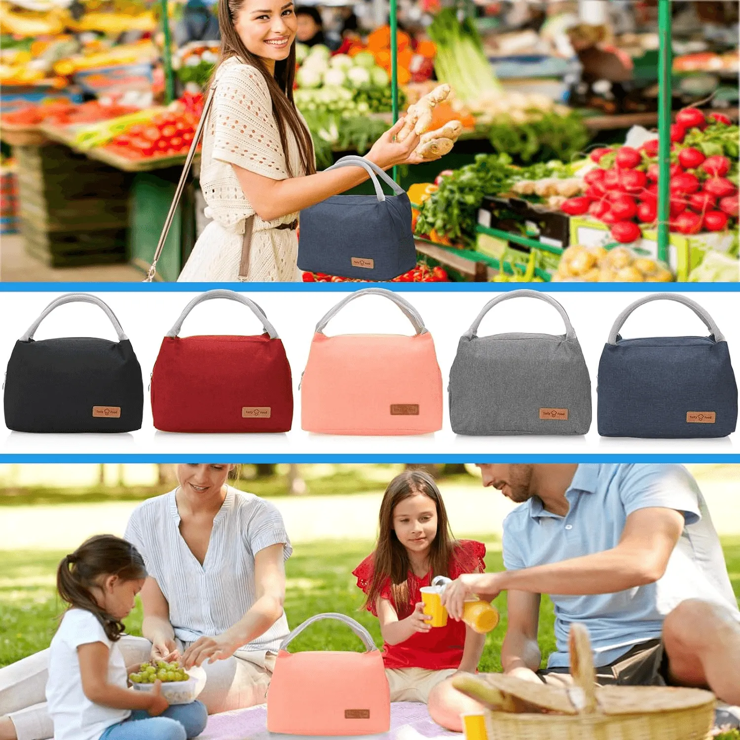 Tasty Food Portable Leakproof Insulated Lunch Bag