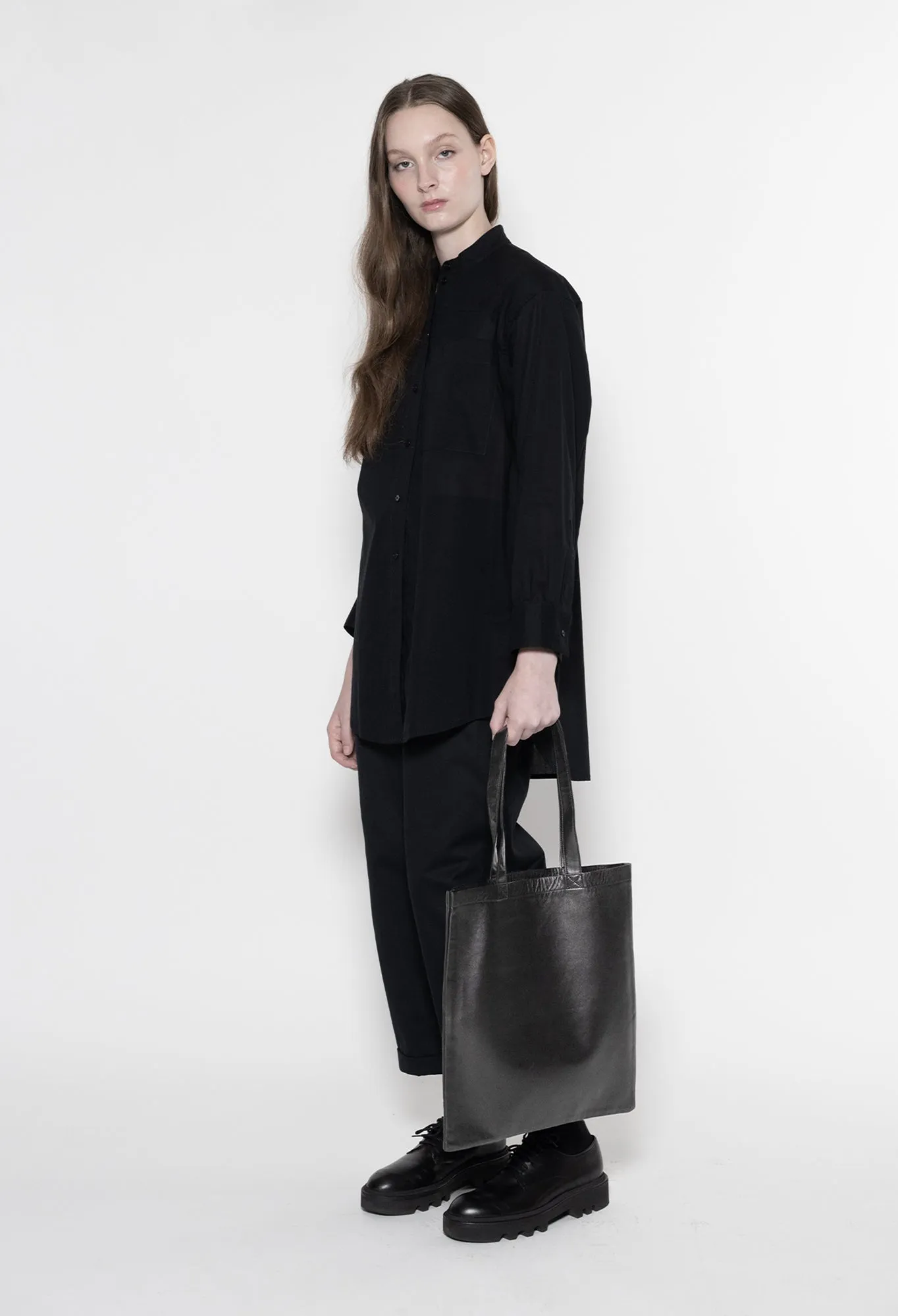 Ultra Soft Leather Tote Bag by ISAAC REINA in Black