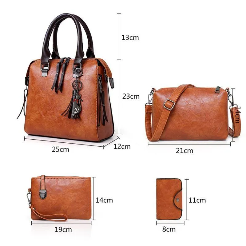 ValenKuci Designer  Leather 4pcs/Set Bags