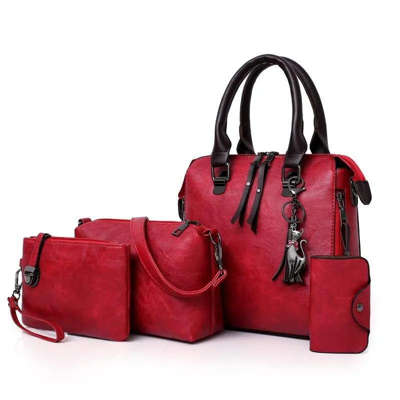 ValenKuci Designer  Leather 4pcs/Set Bags