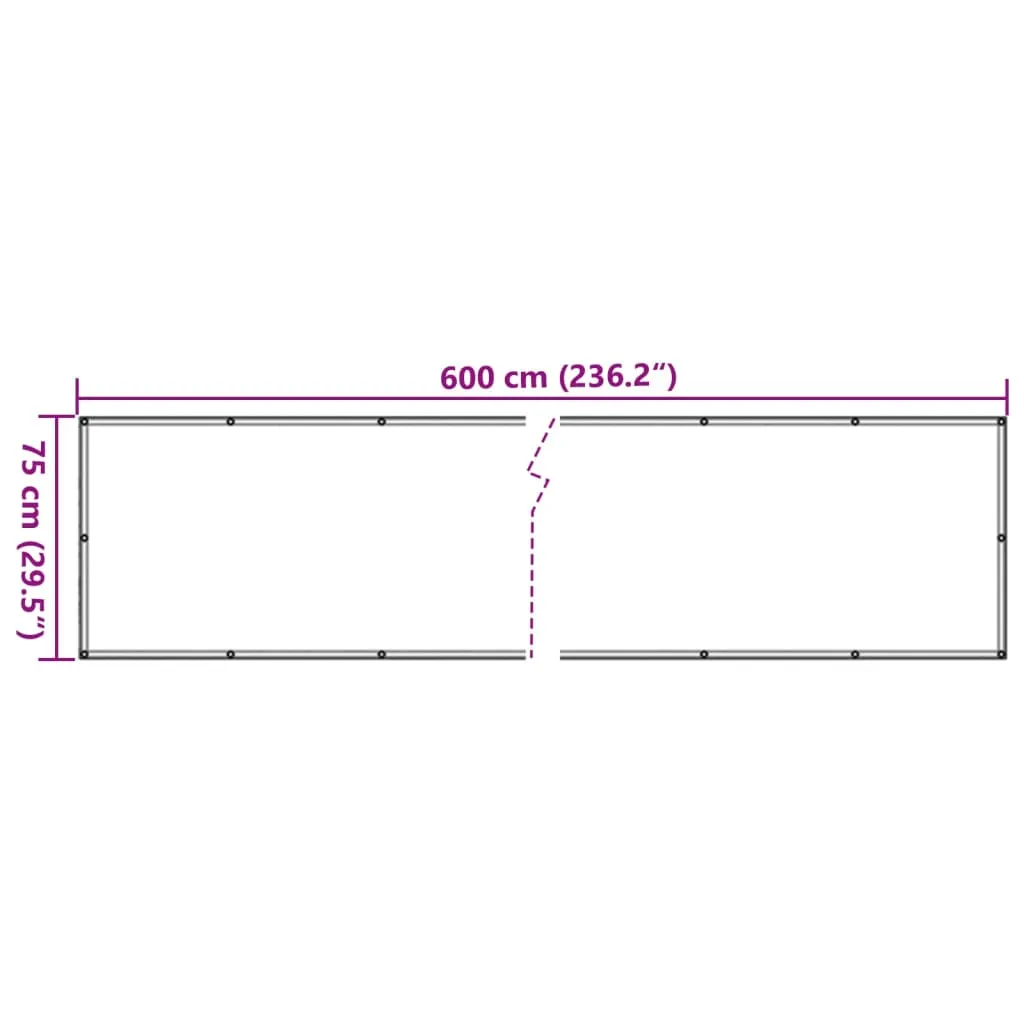 vidaXL Balcony Screen Oxford Fabric 75x600 cm Beige