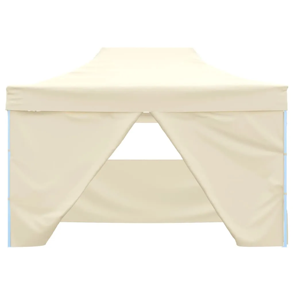 vidaXL Foldable Tent Pop-Up with 4 Side Walls 3x4.5 m Cream White