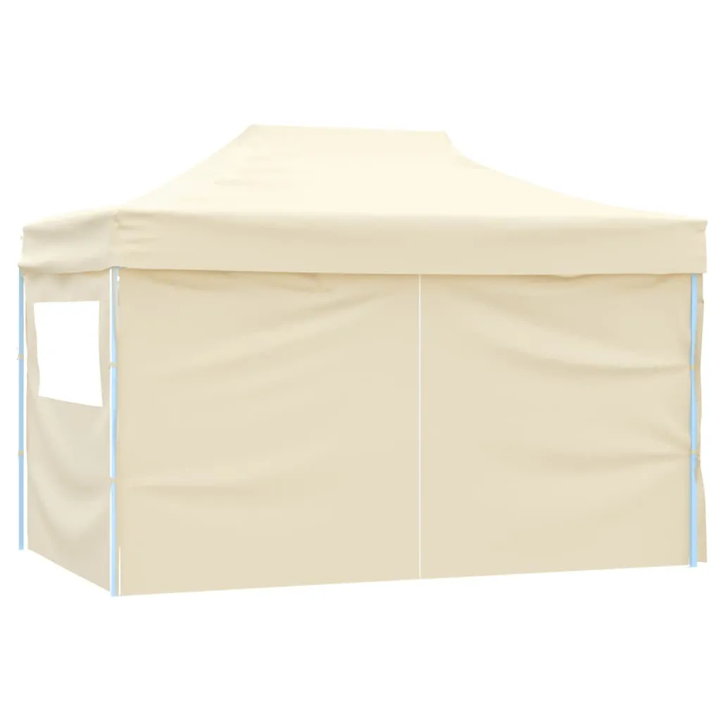 vidaXL Foldable Tent Pop-Up with 4 Side Walls 3x4.5 m Cream White