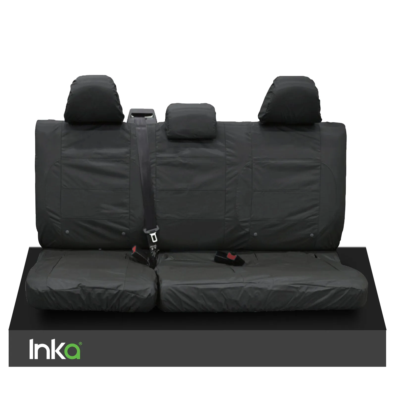 VW Amarok INKA Fully Tailored Rear Waterproof Heavy Duty Seat Covers Black MY-10-21