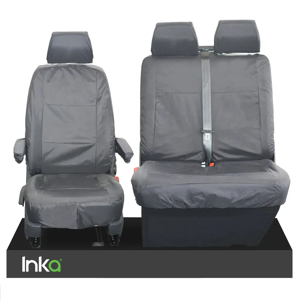 VW Transporter Front 1 2 INKA Tailored Waterproof Seat Cover GREY MY-2016 