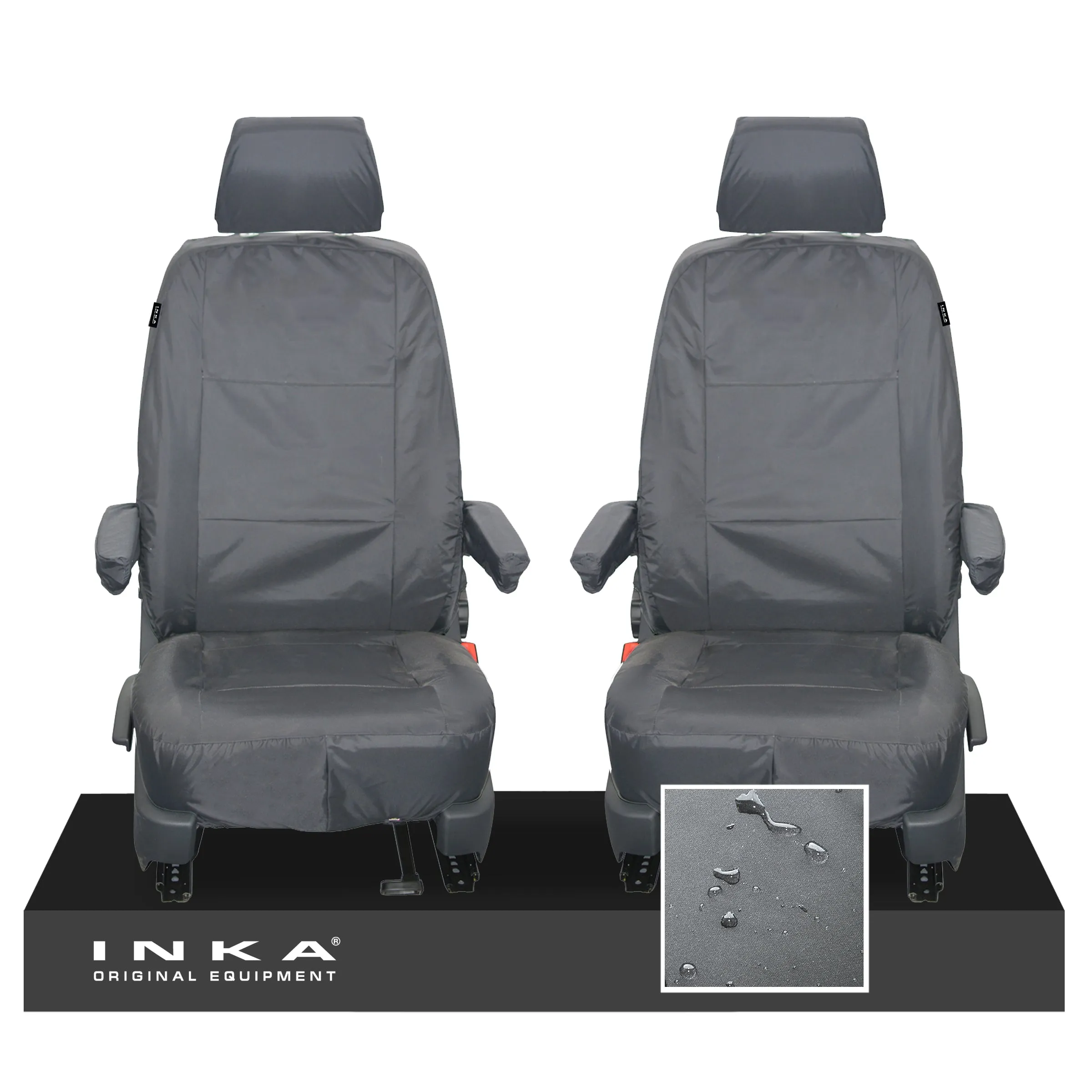 VW Transporter T6.1,T6,T5.1 INKA Front 1 1 Tailored Waterproof Seat Covers [Choice of 2 Colours]