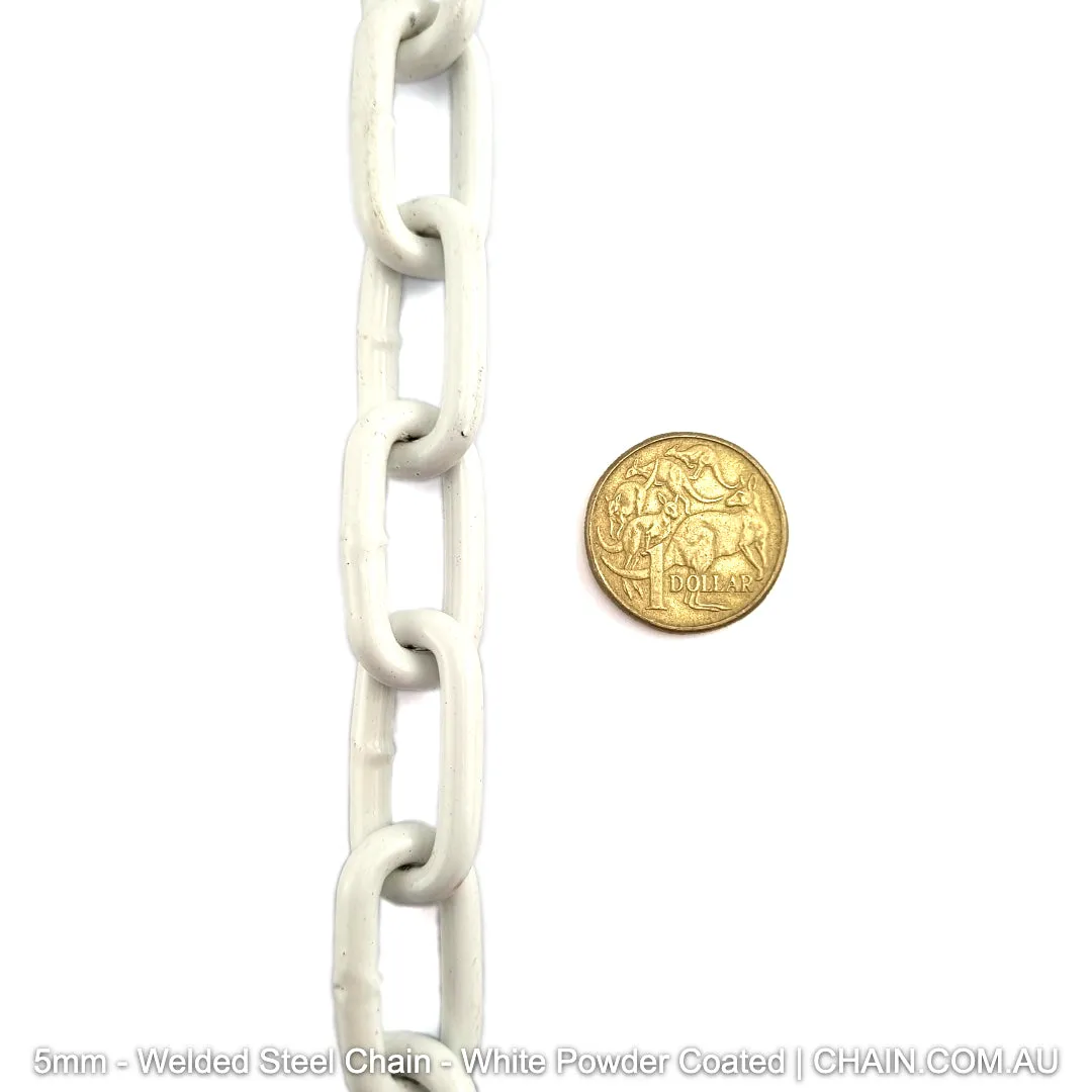 Welded Steel Chain - White Powder Coated