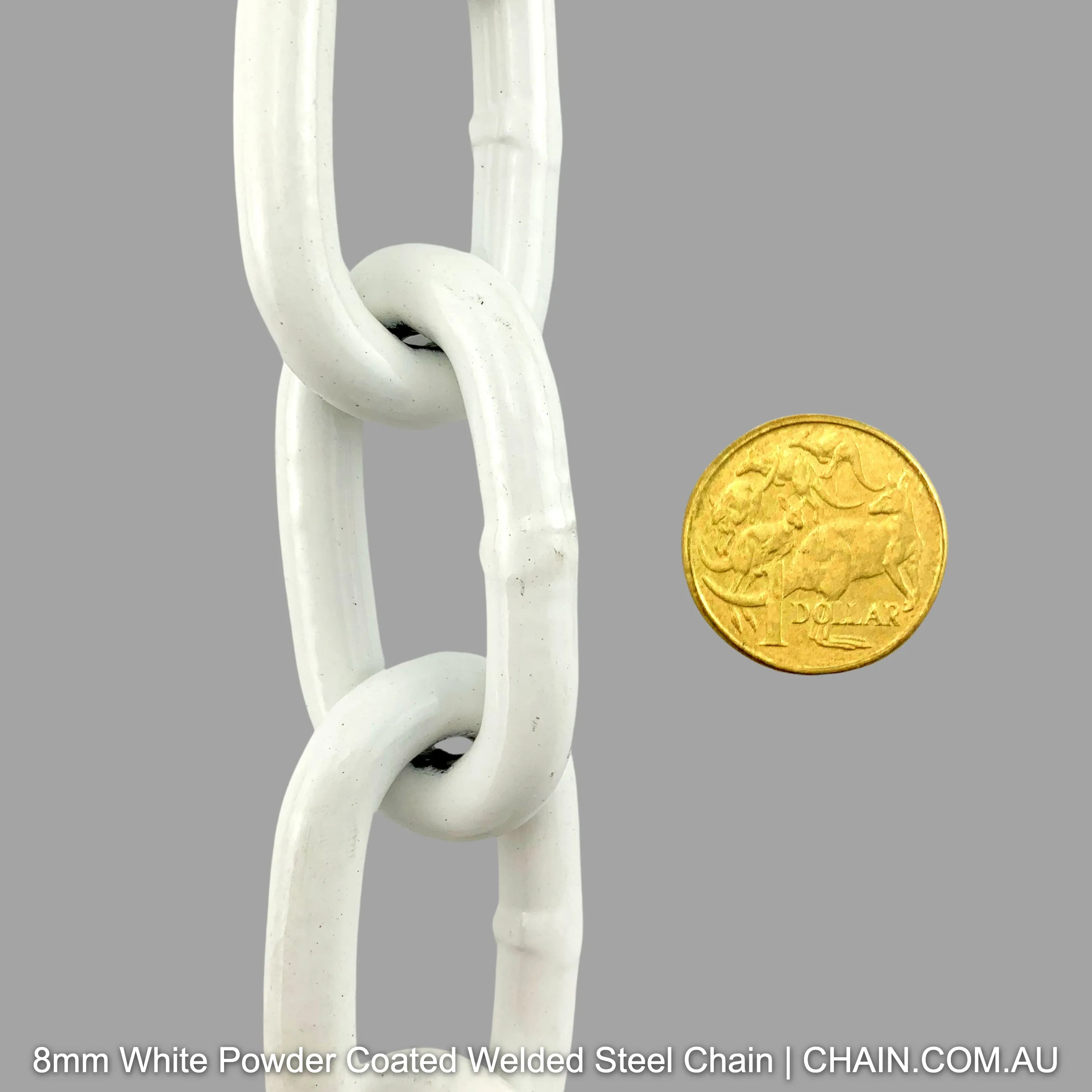 Welded Steel Chain - White Powder Coated