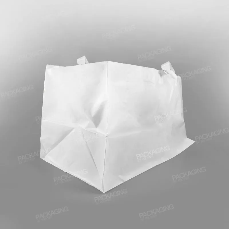 White Premium Plastic Carrier Bag, Soft Loop   Flat Bottom