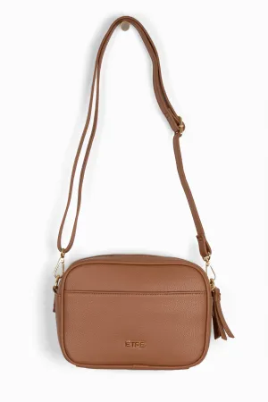 Willa Crossbody Bag - Tan, Pebbled Faux Leather